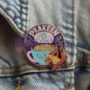Custom enamel pin featuring a peakeen coffee design, perfect for coffee lovers and collectors.