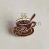 Custom enamel pin featuring a peakeen coffee design, perfect for coffee lovers and collectors.