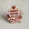 Custom enamel pin featuring a peakeen coffee design, perfect for coffee lovers and collectors.