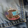 Custom enamel pin featuring a peakeen coffee design, perfect for coffee lovers and collectors.
