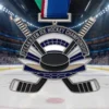 Close-up of an ice hockey championship medal, showcasing its intricate design and representing excellence in the game.