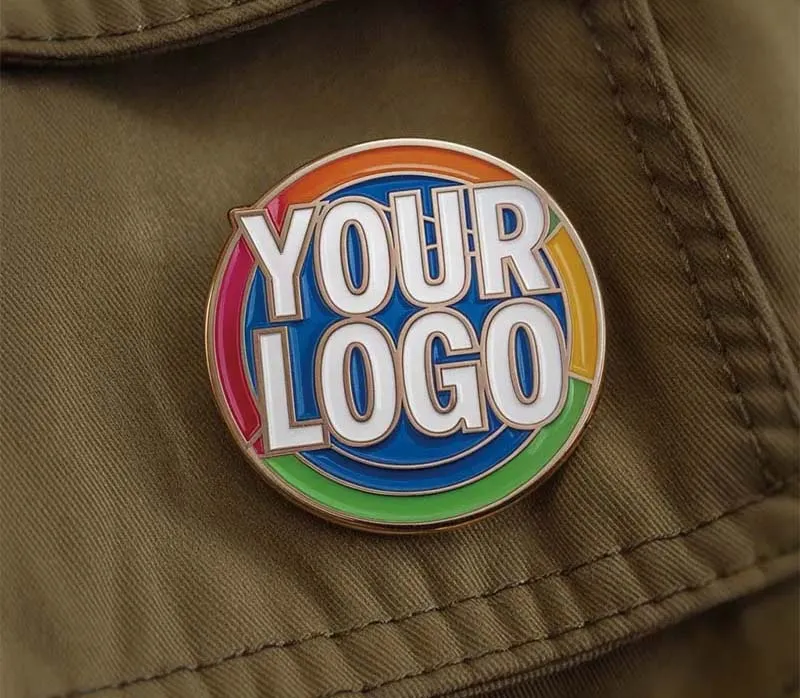 pin's avec texte "votre logo"