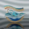 Una medaglia di nuoto personalizzata che raffigura un nuotatore in acqua, a rappresentare la dedizione e il successo nelle gare di nuoto.