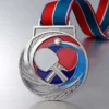 Custom table tennis medal featuring a ping pong ball and a tennis racket design.
