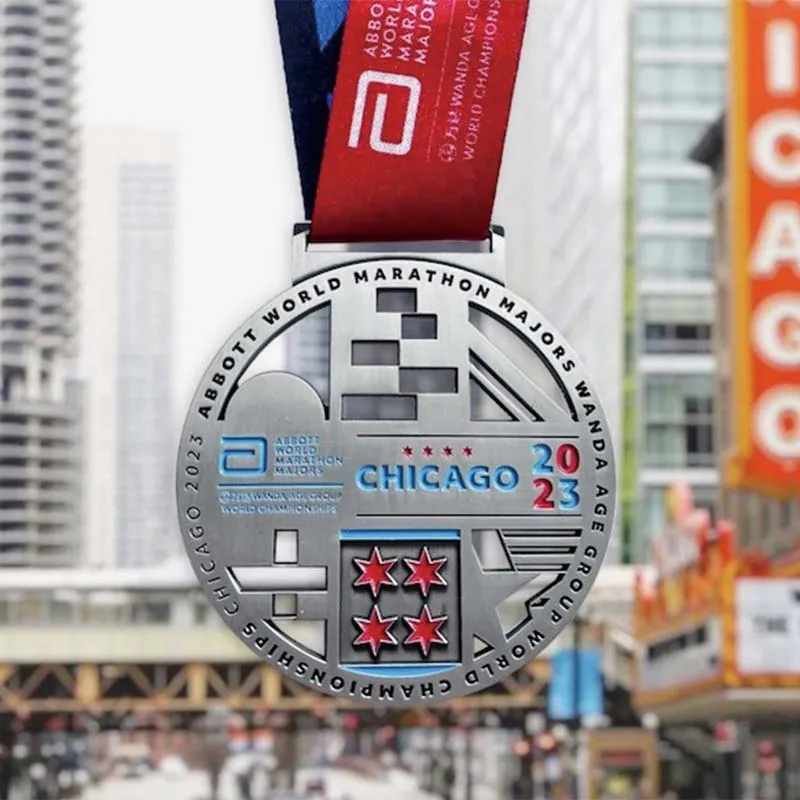 medalla del maratón de chicago