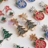 Custom Christmas earrings featuring a festive Christmas tree and candy cane design, perfect for holiday celebrations.