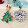 Custom Christmas earrings featuring a festive Christmas tree and candy cane design, perfect for holiday celebrations.