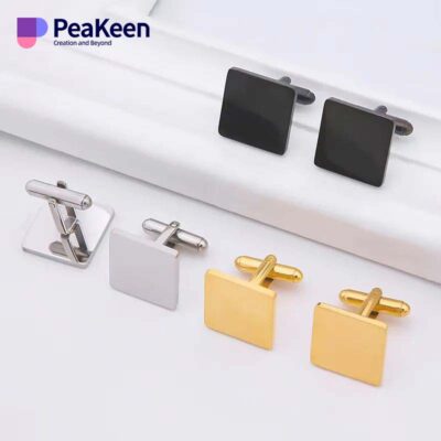 Stylish square cufflinks for men, perfect for adding a touch of elegance to any formal outfit.