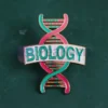 Custom pin featuring the word "Biology," designed for science enthusiasts and educators.