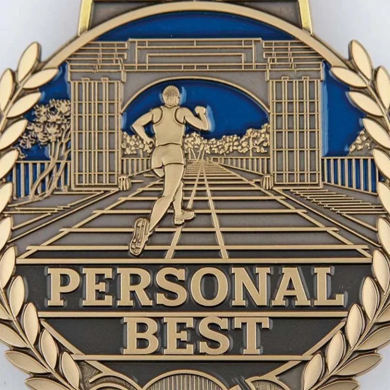 gold medal with text personal best