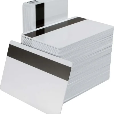 A range of white pvc magnetic stripe card