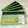 5 green pvc magnetic stripe card