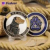 K9 unit coin placed beside a rope, showcasing the emblem of canine law enforcement and teamwork.