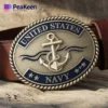 Hebilla de cinturón azul marino personalizada con un diseño único, perfecta para añadir un toque personal a cualquier uniforme o atuendo azul marino.