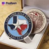 Texas challenge coin featuring the iconic lone star, symbolizing strength and pride in the Lone Star State.