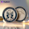 US Navy SEAL challenge coin featuring the emblem and motto, symbolizing honor and commitment to service.