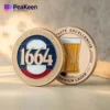 Commemorative coin for 1664, featuring intricate designs, symbolizing corporate achievements and milestones.