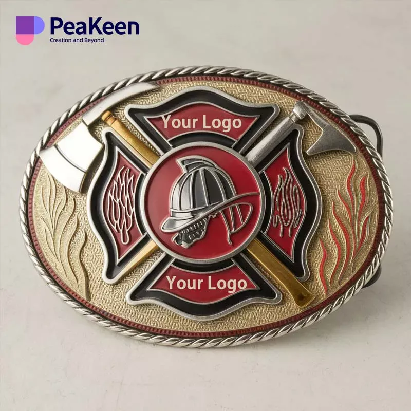 Customized firefighter belt buckle featuring unique designs and durable materials for a personalized touch.