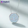 A stylish soft enamel Libra necklace adorned with the justice symbol, perfect for expressing values of fairness and balance.