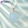 A stylish soft enamel Libra necklace adorned with the justice symbol, perfect for expressing values of fairness and balance.