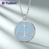 A stylish soft enamel Libra necklace adorned with the justice symbol, perfect for expressing values of fairness and balance.
