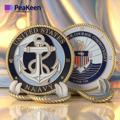 Navy SEAL challenge coin showcasing the iconic insignia, representing dedication and excellence in military service.