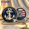 海軍における名誉と奉仕を象徴するエンブレムとデザインをあしらった、USネイビーシールズのチャレンジコイン。