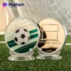 A soccer league coin featuring a detailed soccer ball design, symbolizing the spirit of the game.