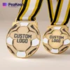 Unverwechselbare Fußballmedaille mit individuellem Logo für herausragende Leistungen bei Fußballwettbewerben.