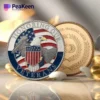A coin featuring the American flag alongside a gold coin, representing metal veterans challenge coins.