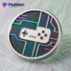 A coin featuring a game controller design, representing video game challenge coins for gamers and enthusiasts.