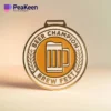 A gold beer medal featuring the inscription "Beer Champion," symbolizing excellence in brewing competitions.