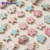 Cute enamel flower charm featuring vibrant colors and intricate details, perfect for adding a playful touch to accessories.
