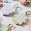 New design metal charm featuring vibrant enamel accents, perfect for adding a stylish touch to any accessory.