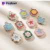 A collection of peeken keychains featuring various colorful enamel charm designs.