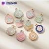 Assorted peakeen enamel charms showcasing diverse designs, highlighting their vibrant colors and intricate details.