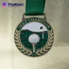 Custom golf medal featuring a unique design, perfect for awards and recognition in golf tournaments.