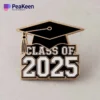Graduation pin for the class of 2025, symbolizing achievement and celebration of academic success.