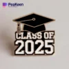 Graduation pin for the class of 2025, symbolizing achievement and celebration of academic success.