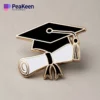 Customized graduation pin featuring a diploma design, symbolizing academic achievement and celebration.