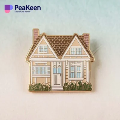 A pin featuring a simple house design, symbolizing home and comfort.