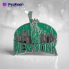 New York City skyline enamel pin, capturing the essence of the city with its distinctive architecture and charm.