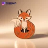 An orange fox pin, showcasing a charming design ideal for adding a whimsical touch to any accessory collection.