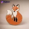 A vibrant pin featuring an orange fox design, perfect for animal lovers and collectors of fox-themed accessories.