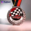 A racing medallion showcasing the word "Racing," representing excellence in speed and competition.