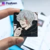 A vibrant anime pin badge featuring a popular character, perfect for collectors and fans of anime merchandise.