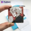 Eye-catching anime pin badge depicting a favorite character, a must-have accessory for anime enthusiasts and collectors.