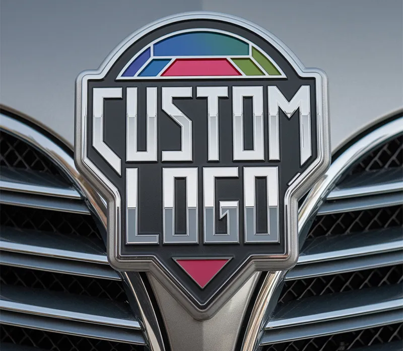 metal Car Emblems with text custom logo