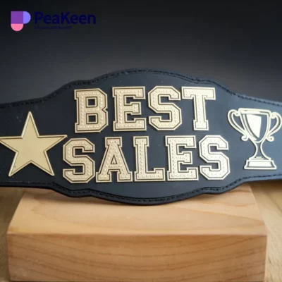 Championship belt awarded for best sales performance, showcasing excellence in sales achievements and recognition.