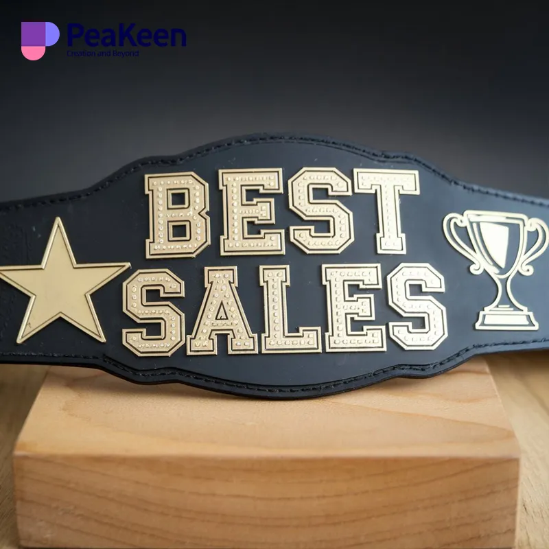 Championship belt awarded for outstanding sales performance, showcasing excellence in sales achievements and recognition.